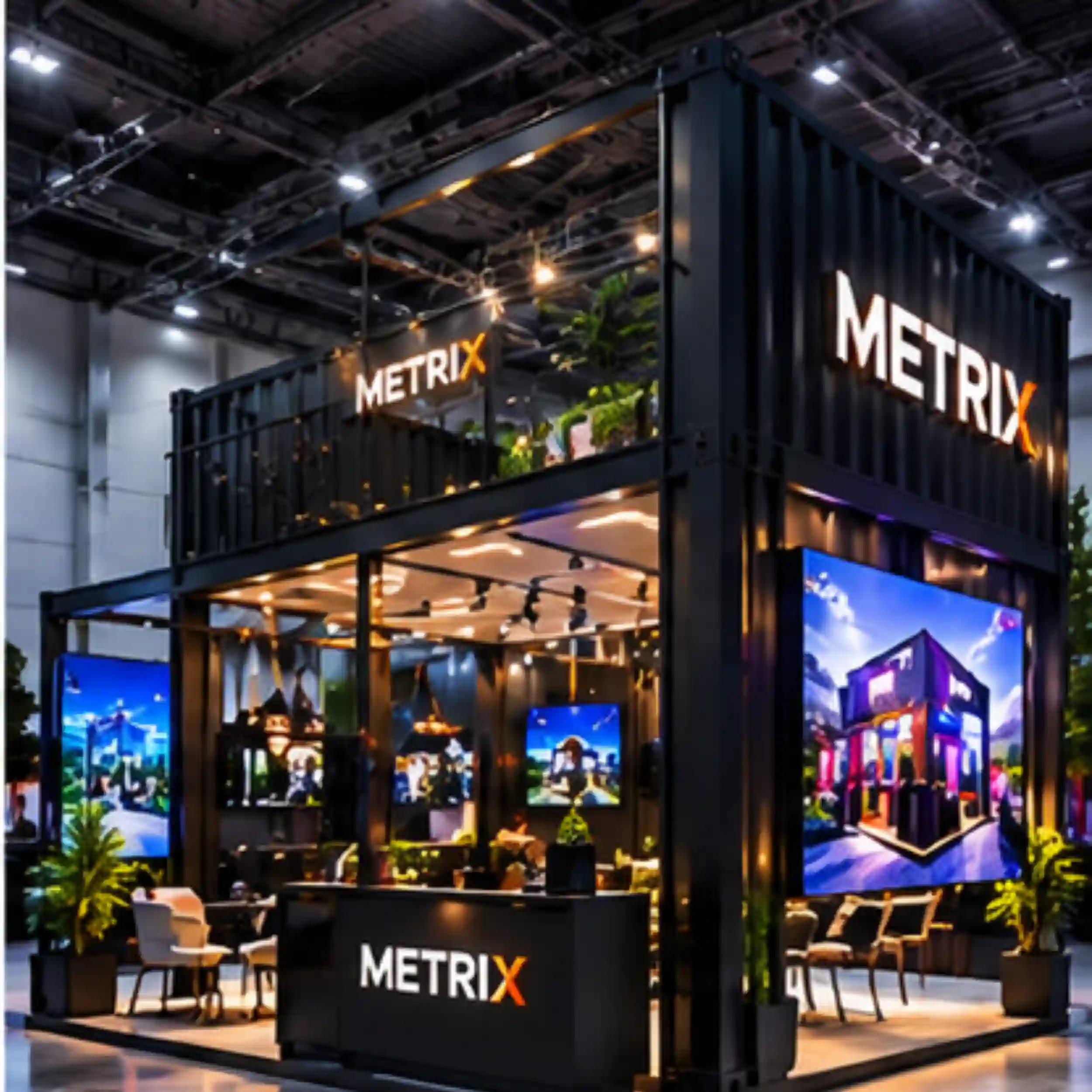 Illustration of an outdoor festival container booth activation