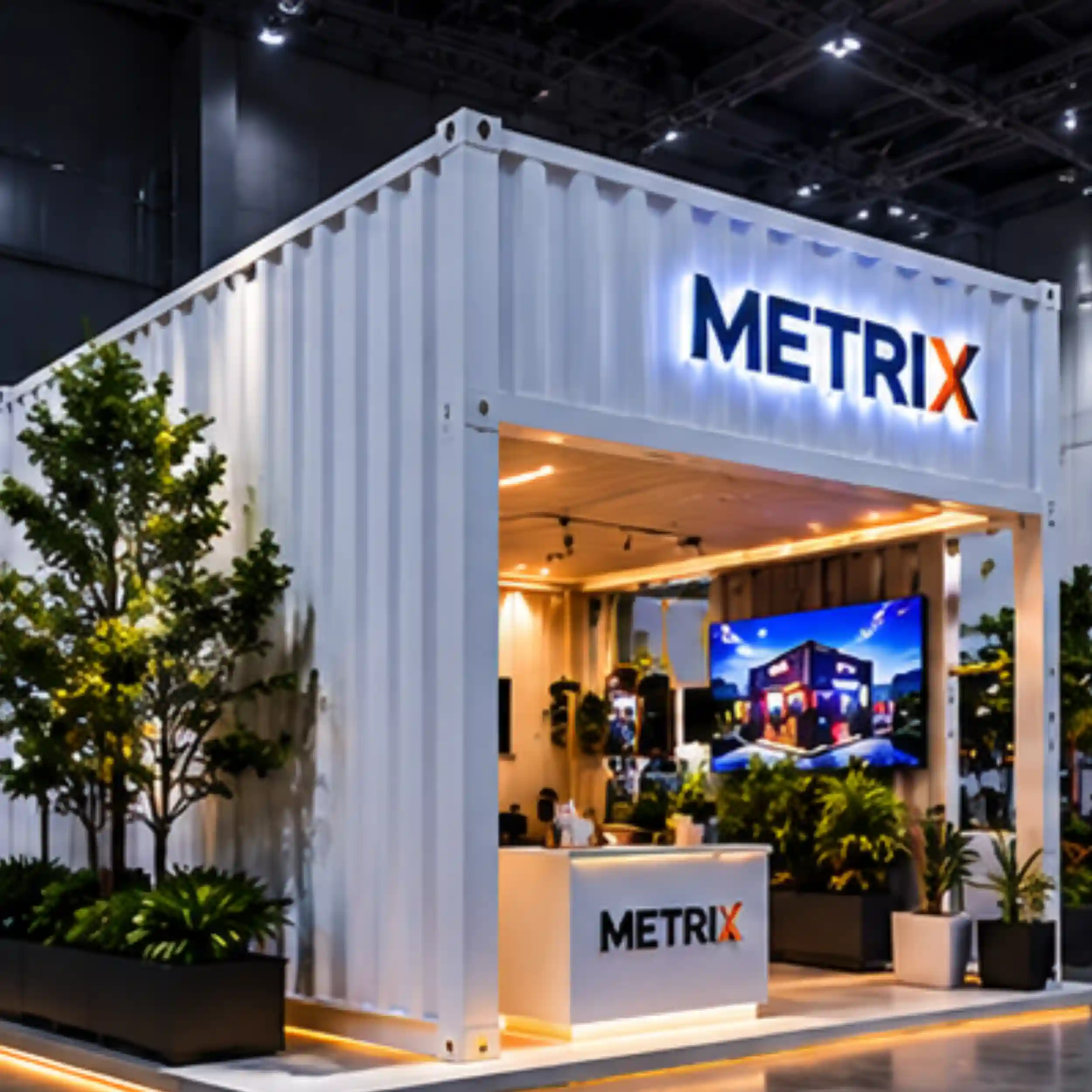 Illustration of a lifestyle brand activation shipping container booth