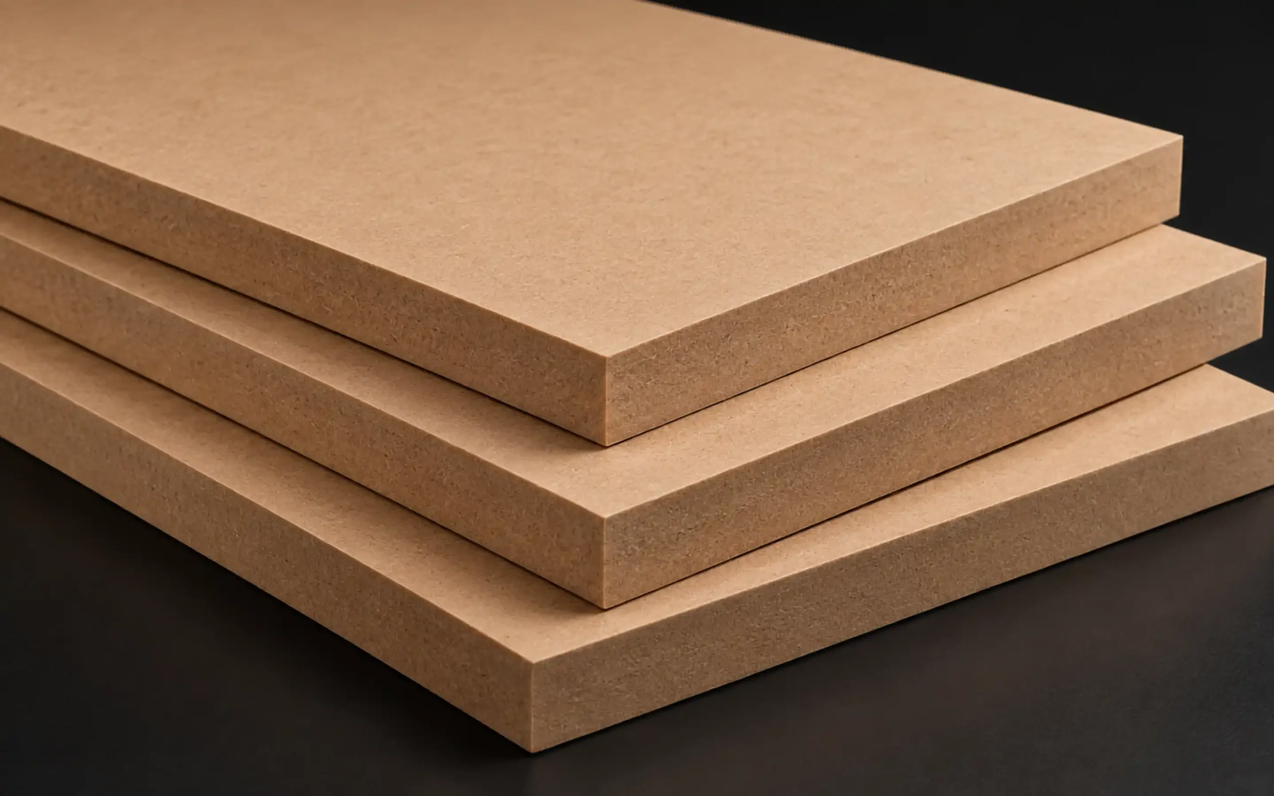 MDF fibreboard sheet material samples