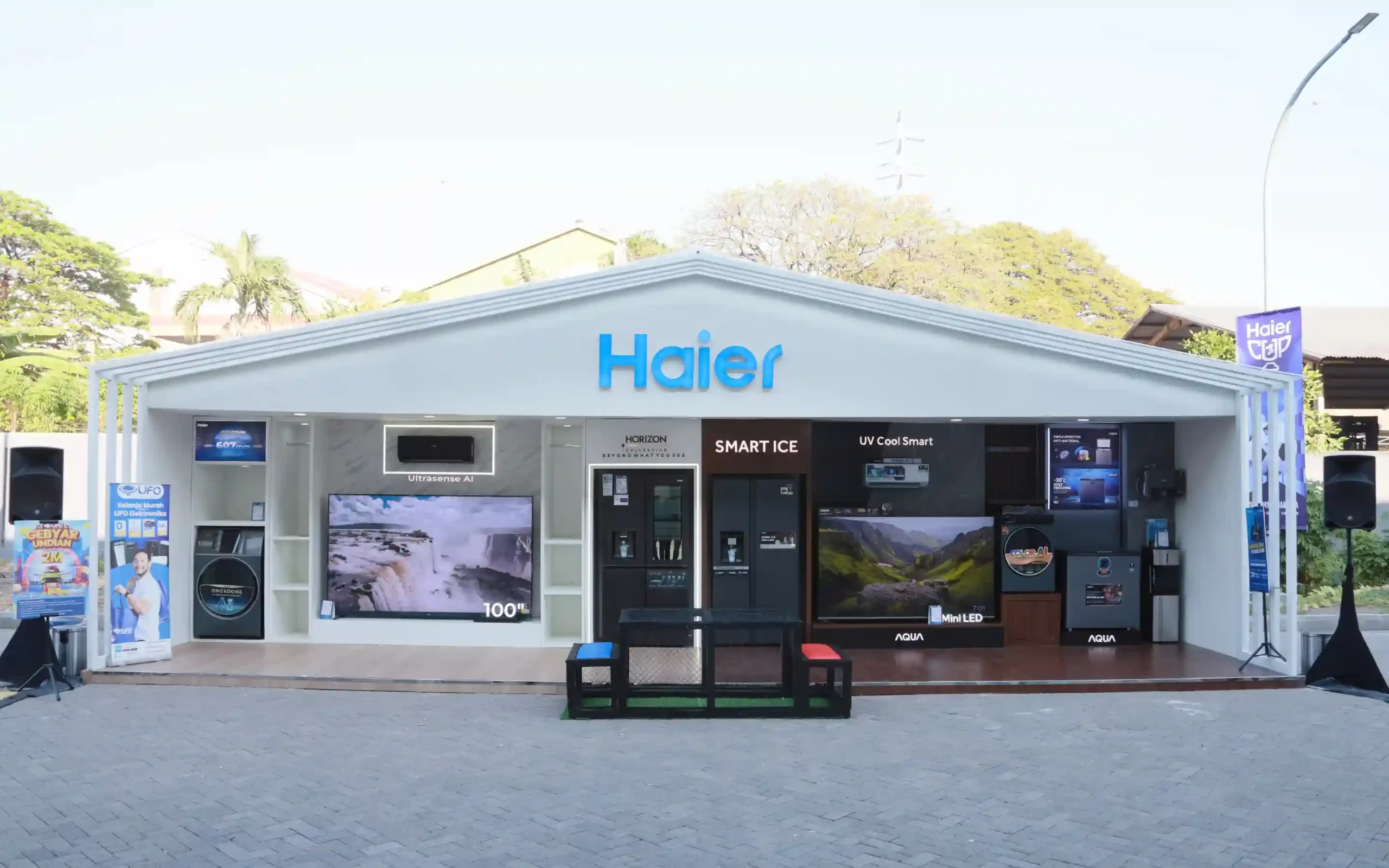 Custom booth setup for Haier Cup Surabaya 2026 by METRIX Expo