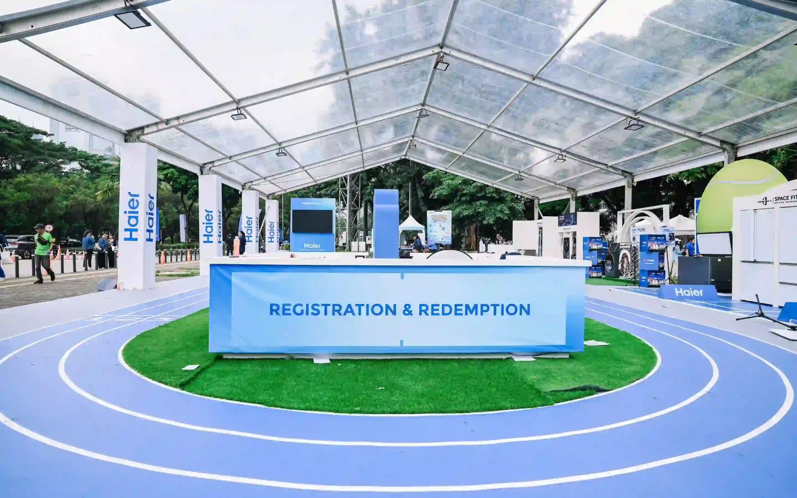 Registration and redemption area for Women Day Run