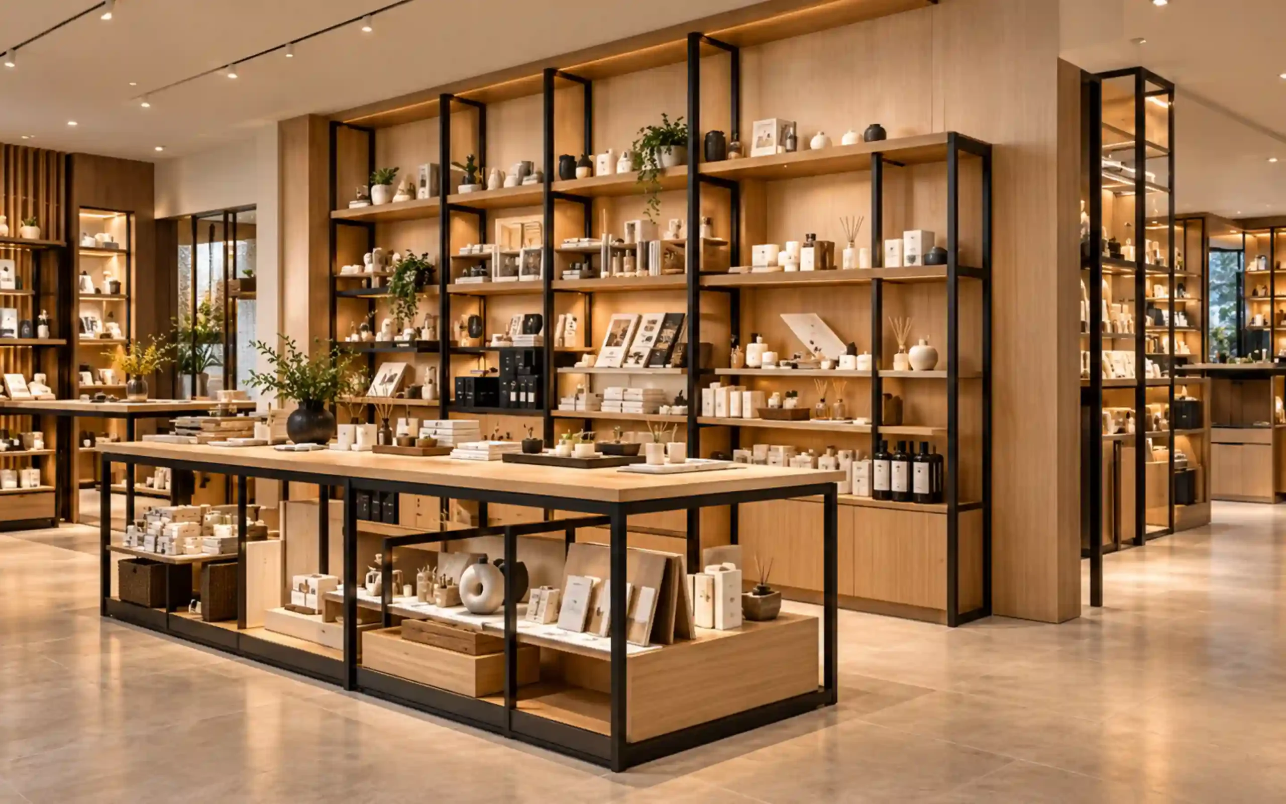 Retail shelving and freestanding product display fixtures
