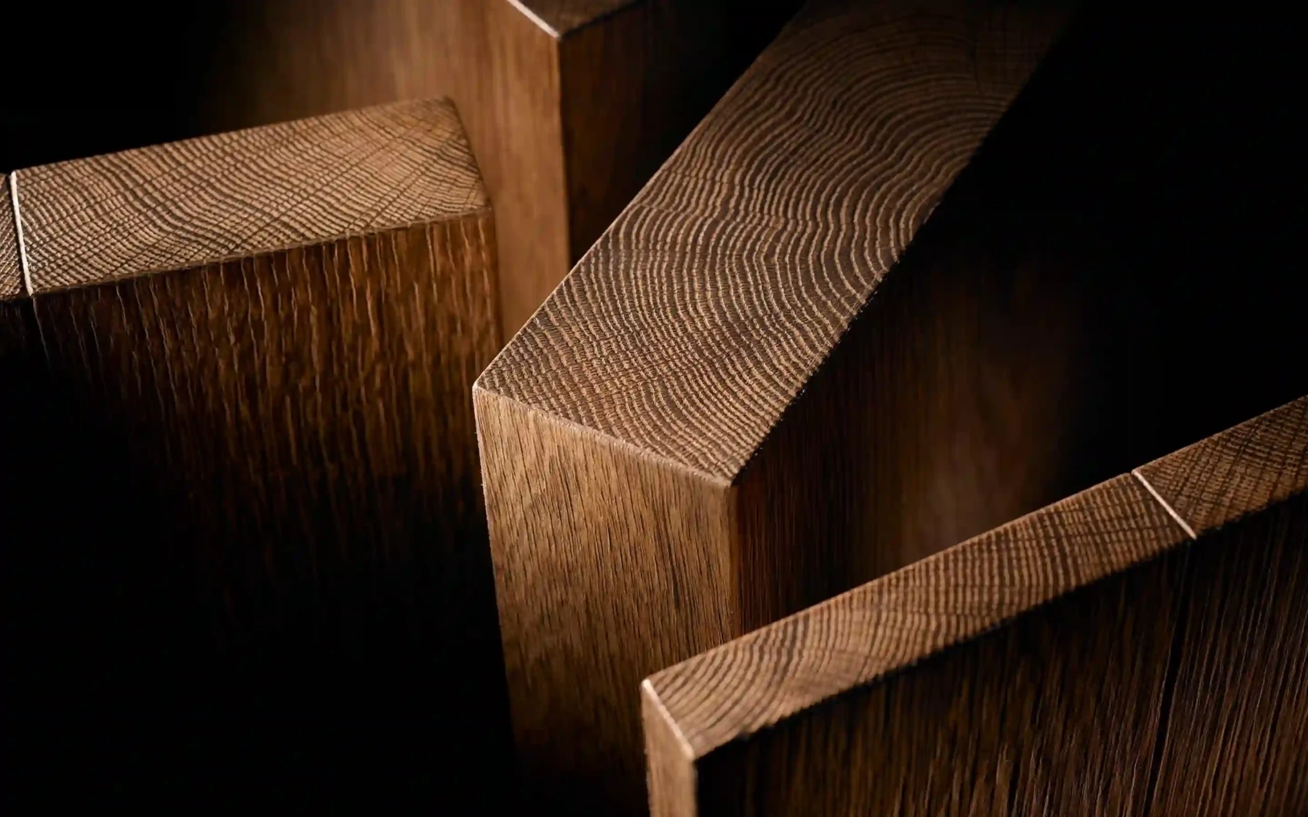 Solid wood sample panels with visible natural grain